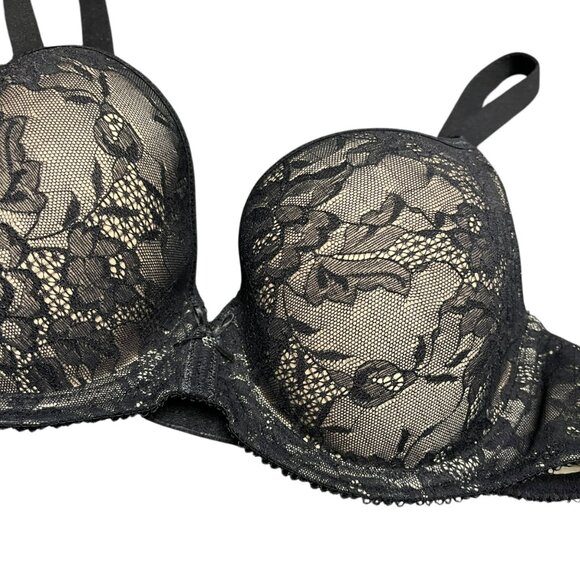 Wacoal Bra Lace Finesse Contour Full Coverage Bra Size 36C Black 853201 - Picture 2 of 6